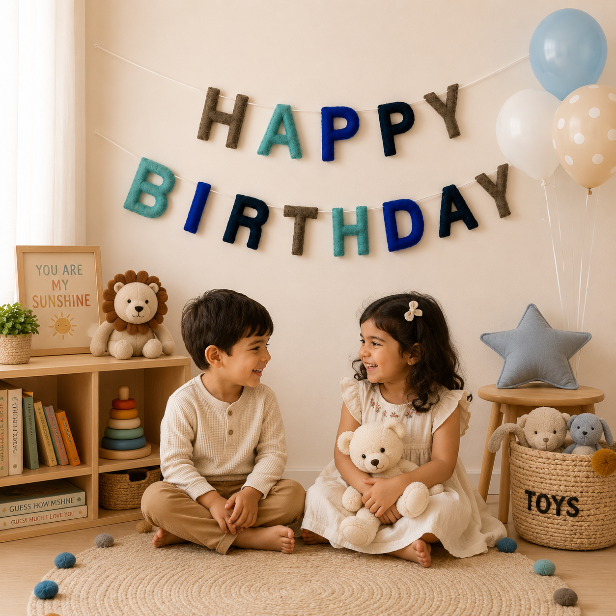 Happy Birthday Felt Garland | Personalized Birthday Banner | Handmade Wool Felt Party Decoration | Custom Birthday Decor