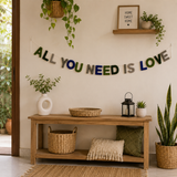 All You Need Is Love Felt Letter Garland | Handmade Wool Felt Banner | Nursery Wall Decor | Bedroom & Playroom Hanging | Baby Shower Gift