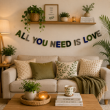 All You Need Is Love Felt Letter Garland | Handmade Wool Felt Banner | Nursery Wall Decor | Bedroom & Playroom Hanging | Baby Shower Gift