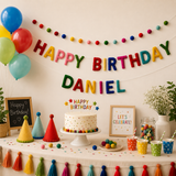 Personalized Wool Felt Birthday Banner- Happy Birthday Garland
