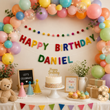 Personalized Wool Felt Birthday Banner- Happy Birthday Garland