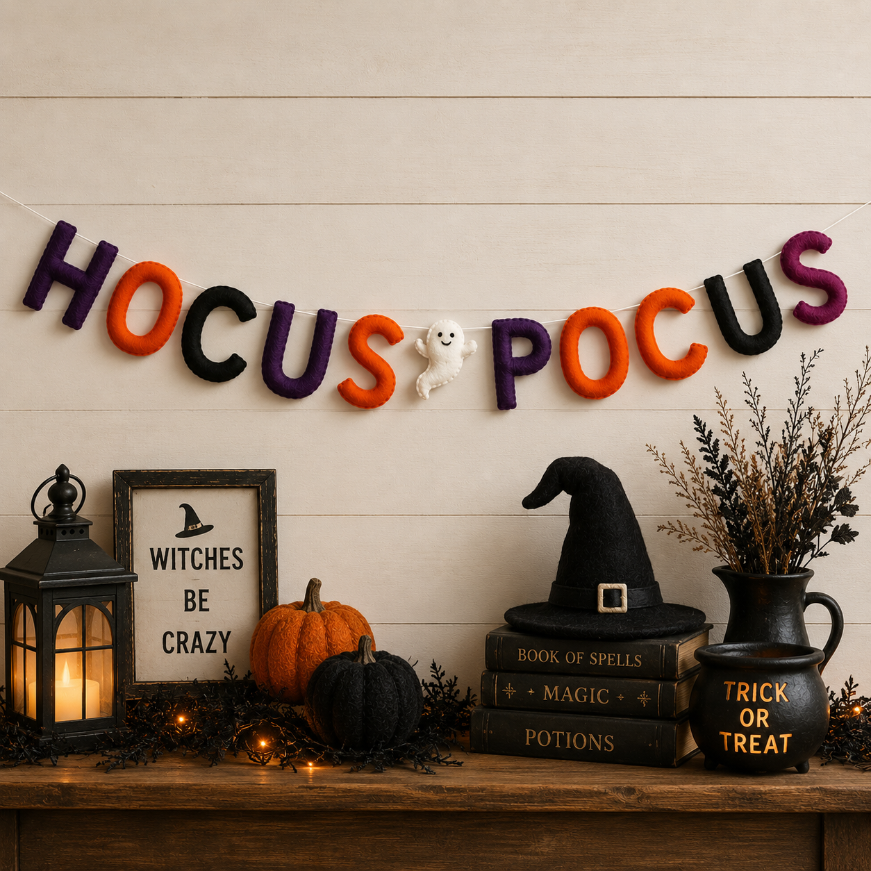 Hocus Pocus Felt Letter Banner – Handmade Halloween Garland for Mantel, Party, Classroom & Spooky Home Decor