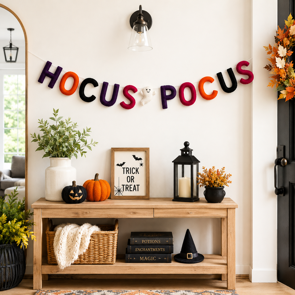 Hocus Pocus Felt Letter Banner – Handmade Halloween Garland for Mantel, Party, Classroom & Spooky Home Decor