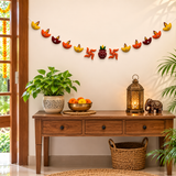 Diwali Felt Toran – Handmade Wool Felt Diya & Kalash Garland | Traditional Diwali Door Hanging | Festival Wall Decor