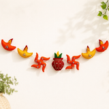 Diwali Felt Toran – Handmade Wool Felt Diya & Kalash Garland | Traditional Diwali Door Hanging | Festival Wall Decor