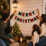 Merry Christmas Felt Garland – Handmade Wool Felt Letter Banner | Christmas Wall Hanging | Holiday Party Decor | Reusable Christmas Decoration