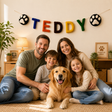 Personalized Dog Name Garland – Handmade Wool Felt Pet Birthday Banner