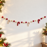 Christmas Candy Cane Garland – Handmade Wool Felt Christmas Decoration
