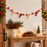 Christmas Candy Cane Garland – Handmade Wool Felt Christmas Decoration