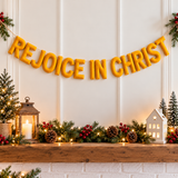 Rejoice in Christ Felt Garland – Handmade Christian Faith Wall Decor