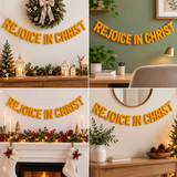 Rejoice in Christ Felt Garland – Handmade Christian Faith Wall Decor