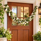 Green and Ivory Wool Felt Garland – Handmade Boho Wall Decor - 6 Feet