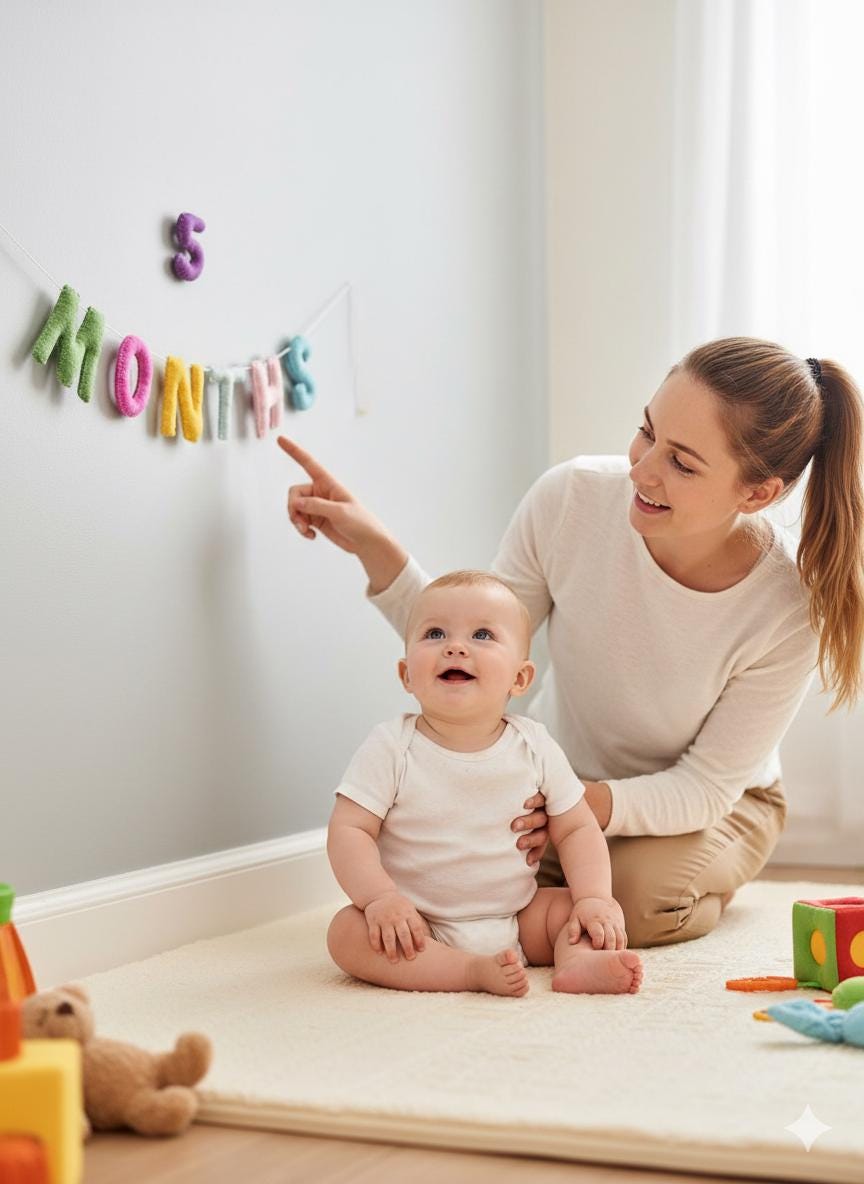 Wool Felt 1–12 Month Letter Garland – Baby Milestone Banner, Nursery Decor