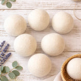 Handmade Wool Felt Dryer Balls, Natural Sheep Wool Laundry Softener Alternative