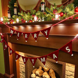 Christmas Garland, Felt Ornament Banner, Winter Mantel Decor, Handmade Holiday Decoration