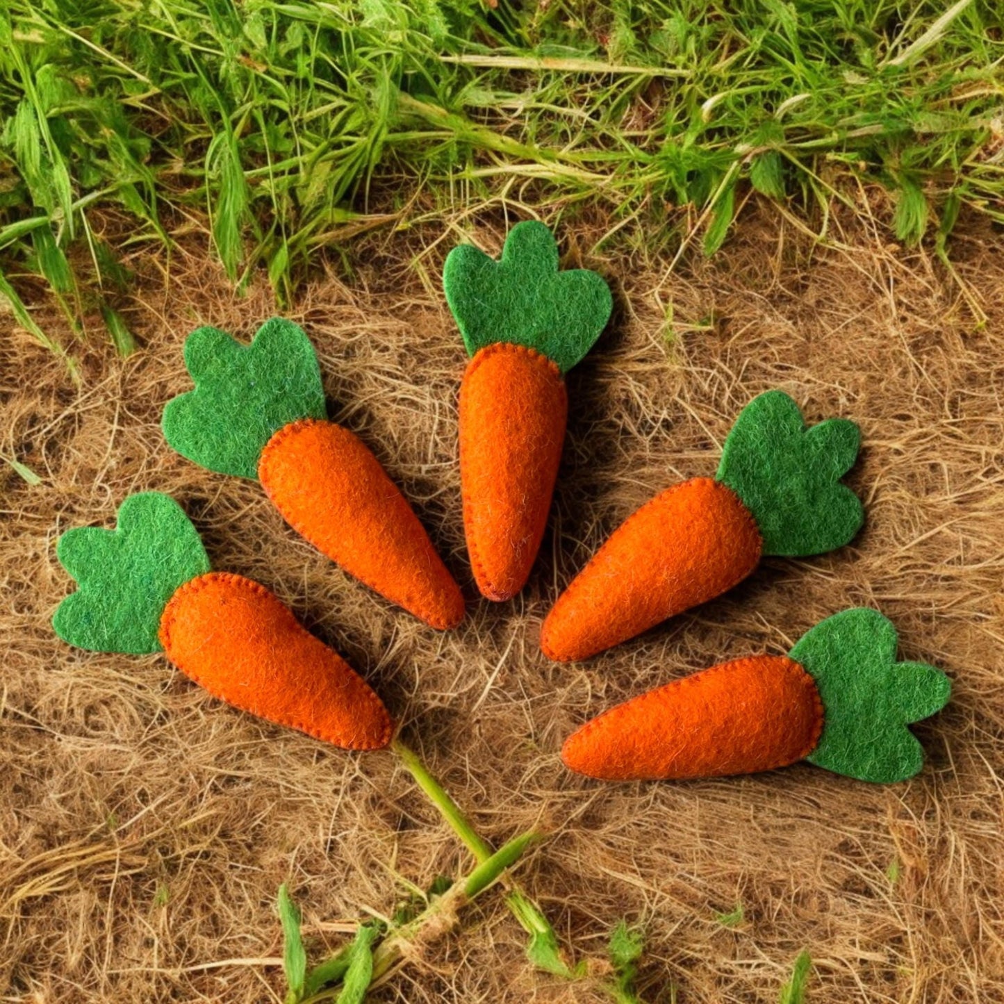 Felt Wool Easter Carrots: Handmade Holiday Bowl Fillers