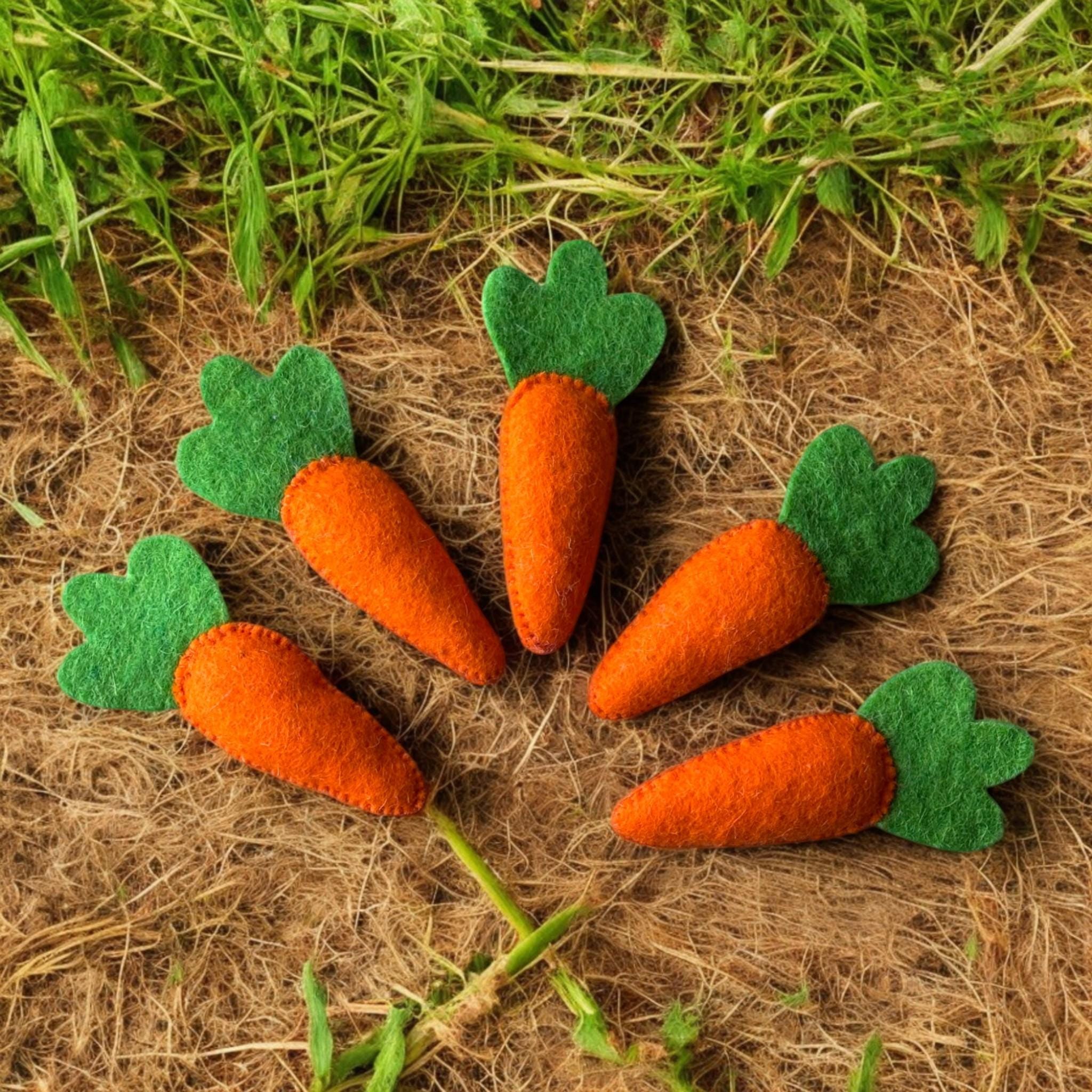 Felt Wool Easter Carrots: Handmade Holiday Bowl Fillers
