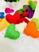 Wool Felt Hearts: 3-Inch Colorful Stuffed DIY Decor