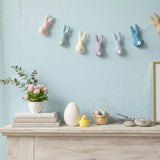 Handmade Wool Felt Bunny Rabbit Garland – Easter Spring Decor for Door, Wall & Mantle – Pastel Easter Bunny Banner – Nursery Easter Gift