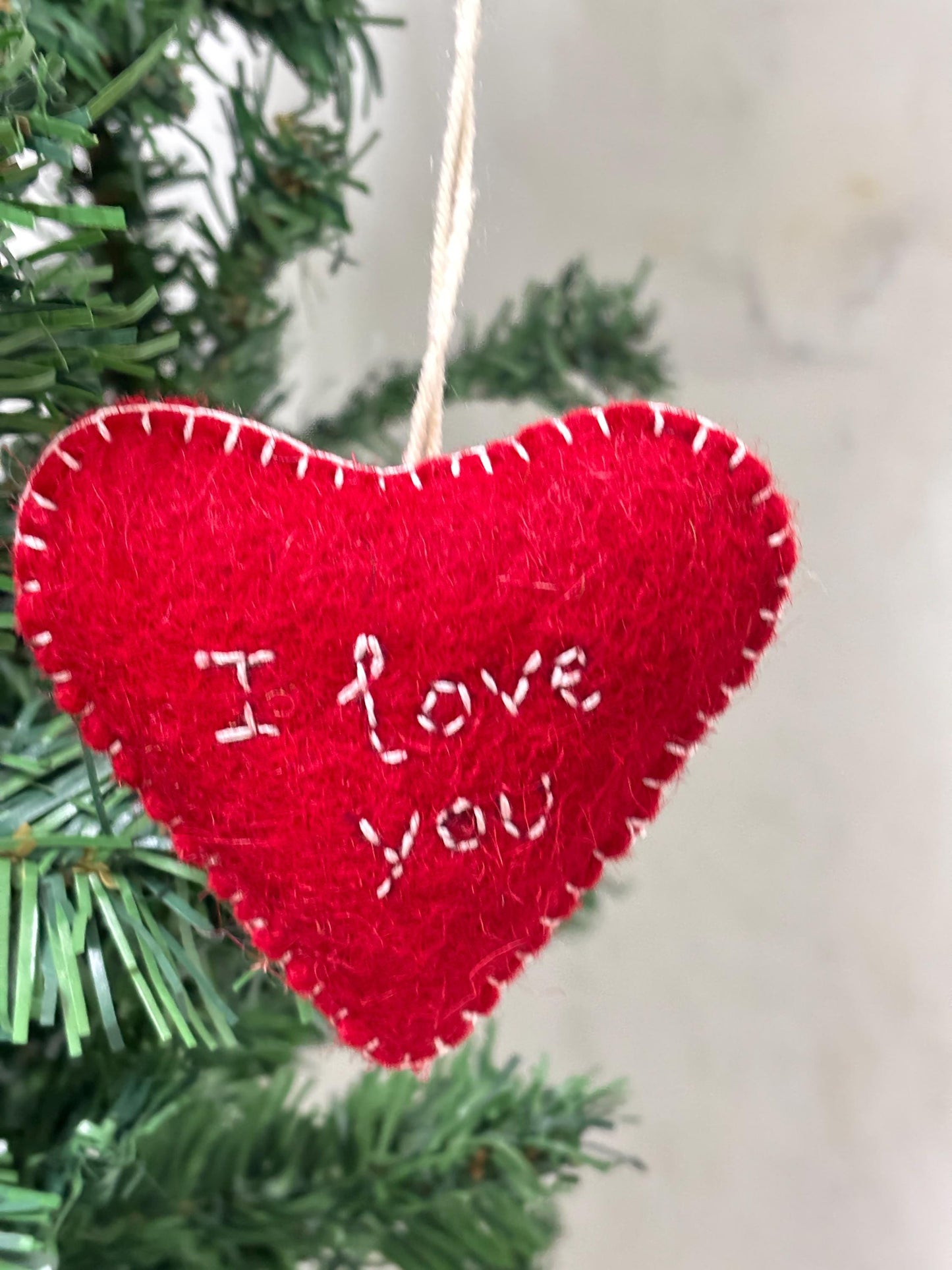 Handmade Felt Heart Ornament: Valentine's Day Decor Gift
