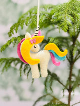 Felt Unicorn Christmas Ornament: Handmade Wool Tree Decoration