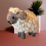 Wool Felt Sheep Wall Hanging Handmade Nursery Farmhouse Decor