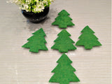 Handmade Wool Felt Christmas Tree Die Cuts: DIY Garland Ornaments, Pack of 5