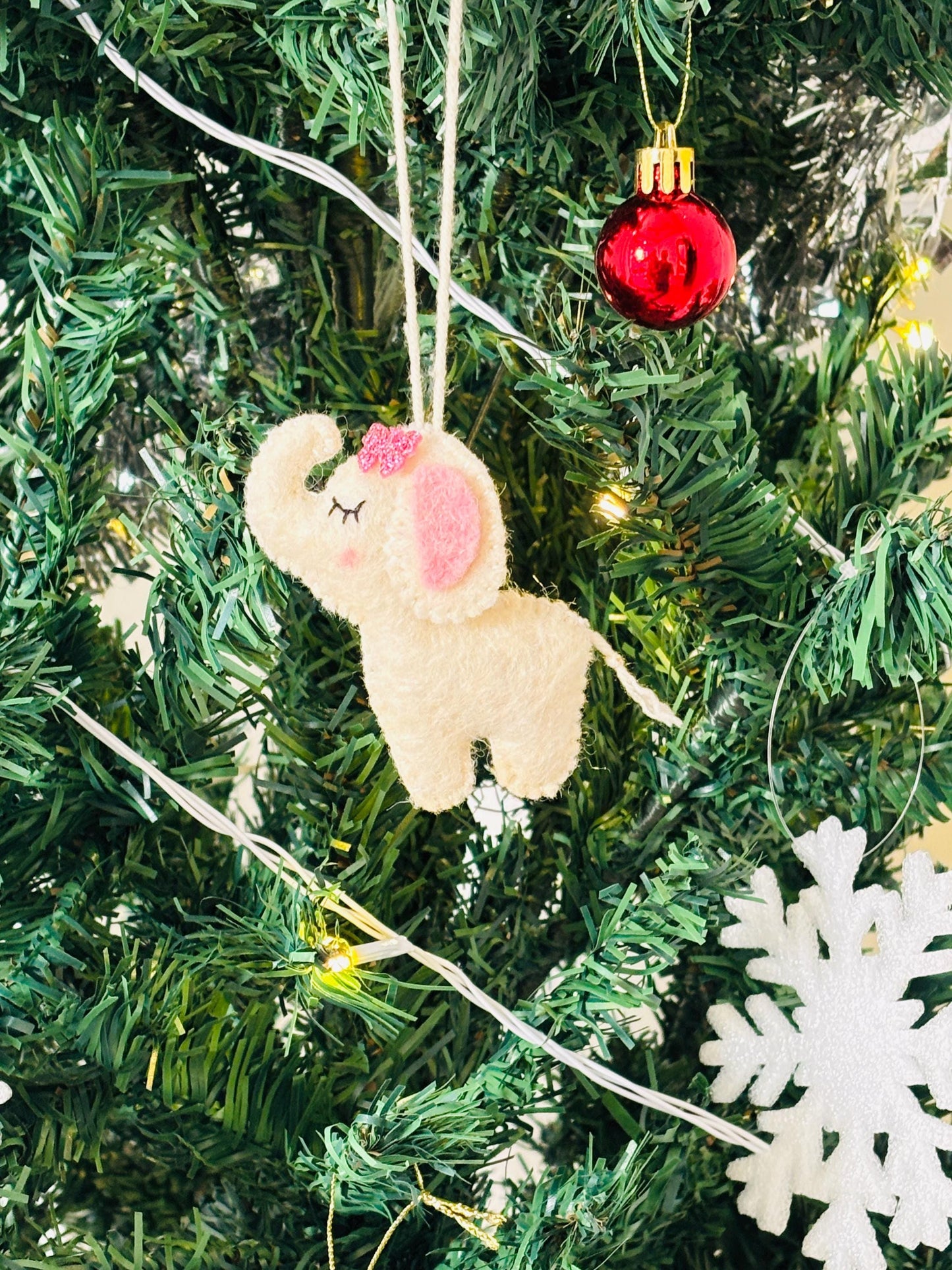 My First Christmas Ornament – Felt Elephant Decoration, Baby Christmas Keepsake, Holiday Tree Decor