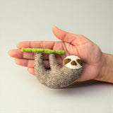 Felt Sloth Ornament, Christmas Tree Hanging, Cute Animal Ornament, Handmade Sloth, Car Charm, Stocking Stuffer, Family Gift, Holiday Decor
