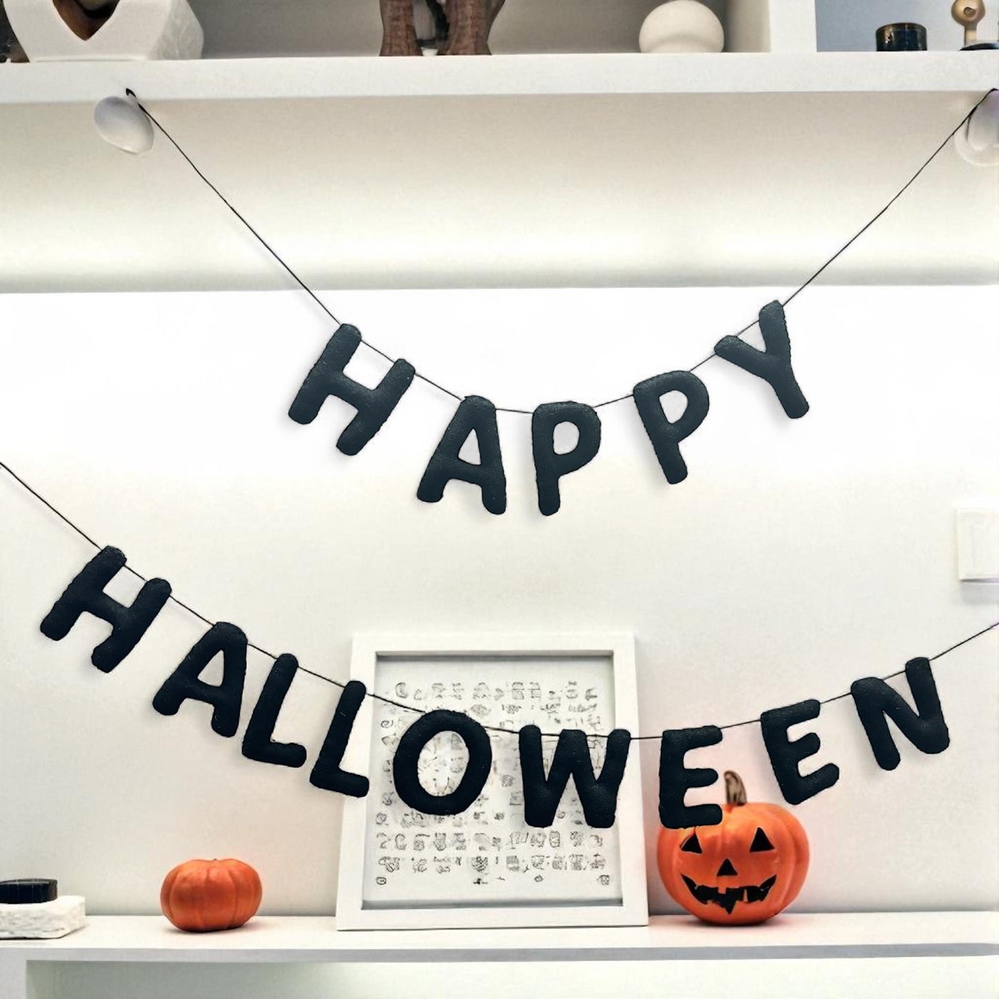 Happy Halloween Garland: Wool Felt Fall Mantel Decor, Helloween Decor Garland for Home & Party Decor and Gifts/ Customisation Available