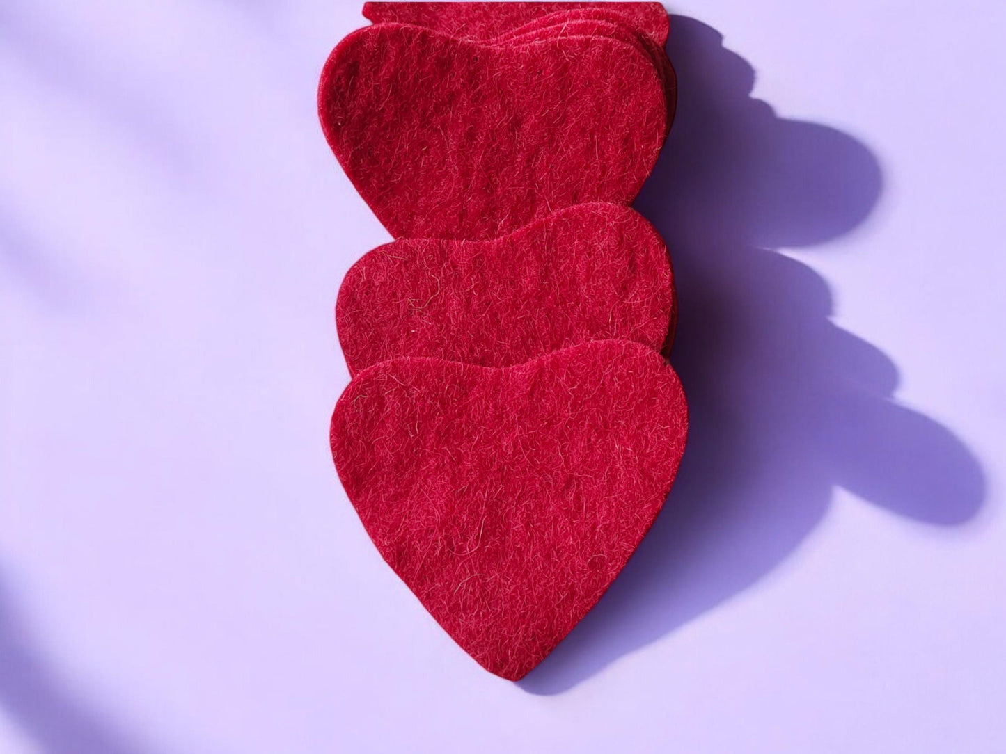 Soft Wool Felt Heart Shapes for Crafting Garlands, Cushions, and Ornaments