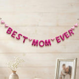 Best Mom Ever Garland, Mother’s Day Banner, Handmade Wool Felt Decor, Mom Gift, Felt Letter Garland, Mothers Day Wall Hanging