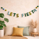Let’s Fiesta Garland, Handmade Felt Party Banner, Fiesta Decor, Cinco de Mayo Decoration, Mexican Theme Party Sign, Taco Party Garland