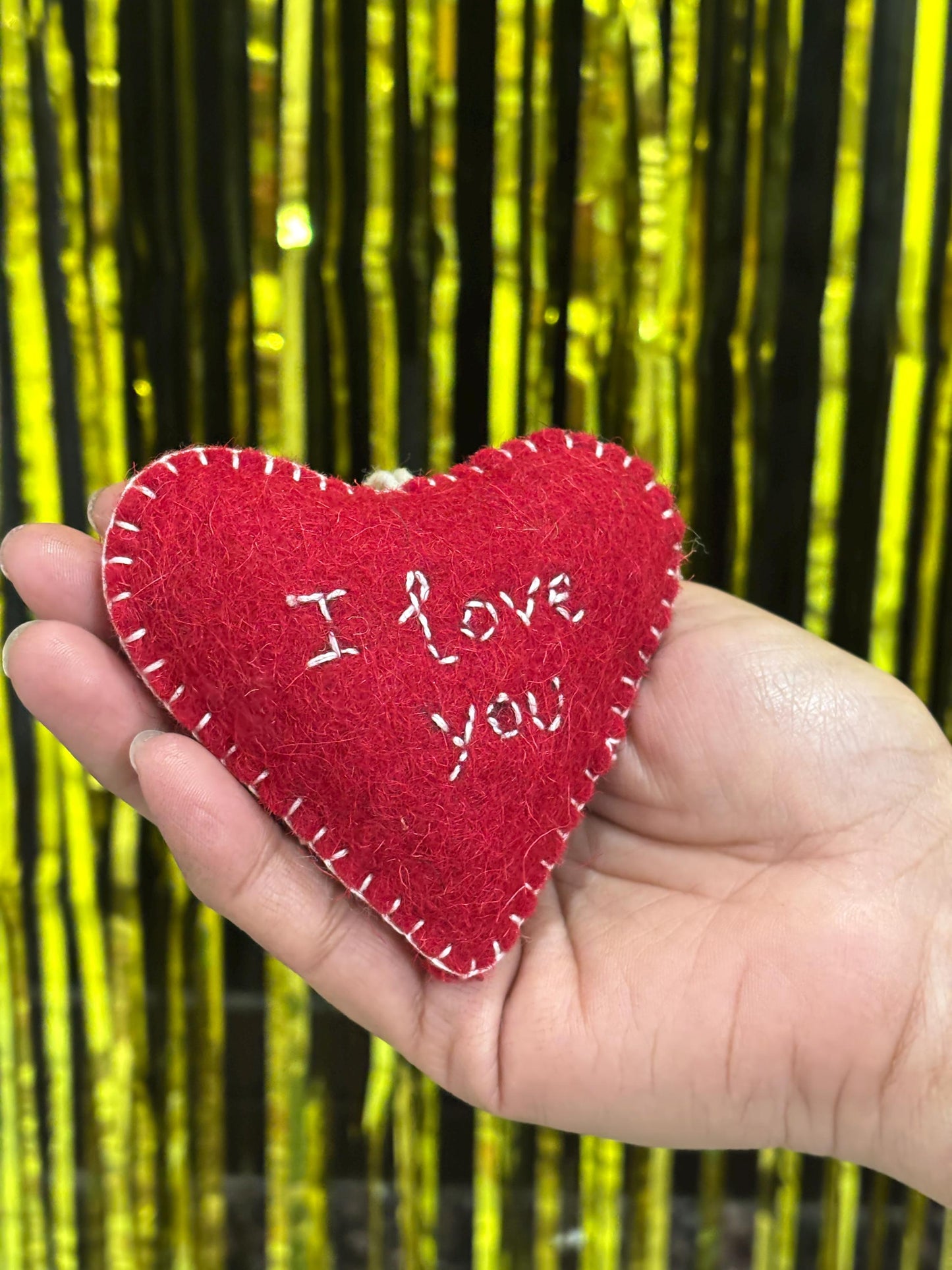Handmade Felt Heart Ornament: Valentine's Day Decor Gift