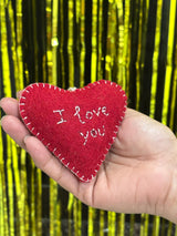 Handmade Felt Heart Ornament: Valentine's Day Decor Gift