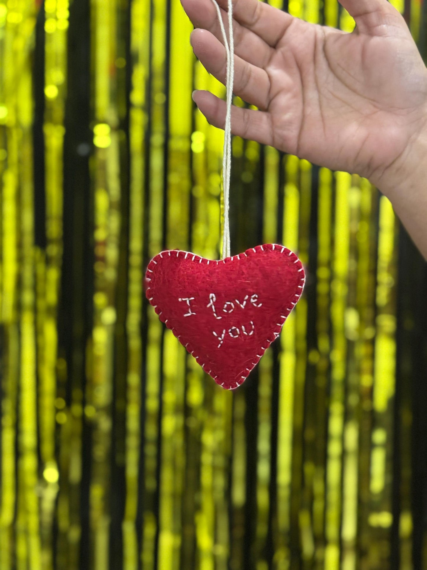 Handmade Felt Heart Ornament: Valentine's Day Decor Gift