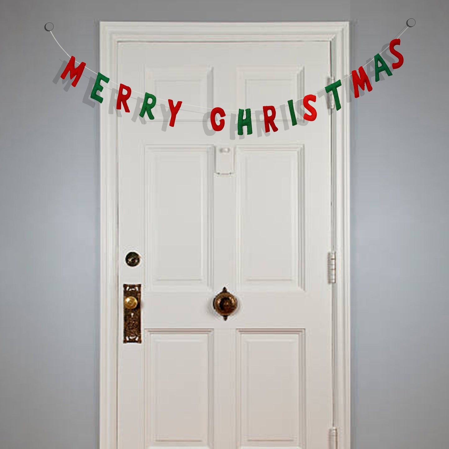 Wool Felt Merry Christmas Garland: Holiday Home Decor, 5 Feet