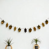 Autumn Fall Leaf and Acorn Garland, Wool Felt Autumn Leaves and Acorns Fall Decor Garland and Bunting, Thanksgiving  and Gifts for Halloween