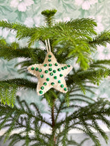 Merino Wool Felt Star Ornament: Hand-stitched Christmas Decor