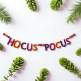 Wool Felt Hocus Pocus Halloween Garland: Pink, Purple, Orange