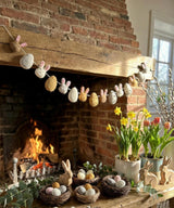 Wool Felt Easter Bunny Garland – Spring Bunny Banner for Easter Decor, Nursery Wall Hanging