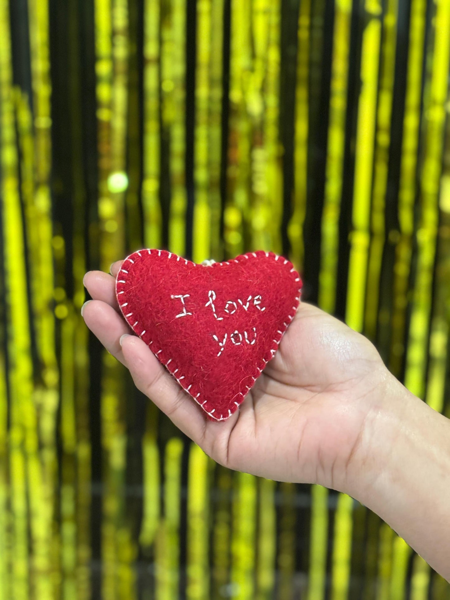 Handmade Felt Heart Ornament: Valentine's Day Decor Gift
