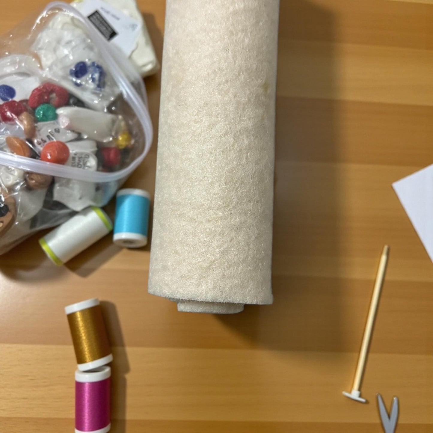 Handmade Off White Wool Felt Sheet, 3mm Thick, DIY Craft Fabric