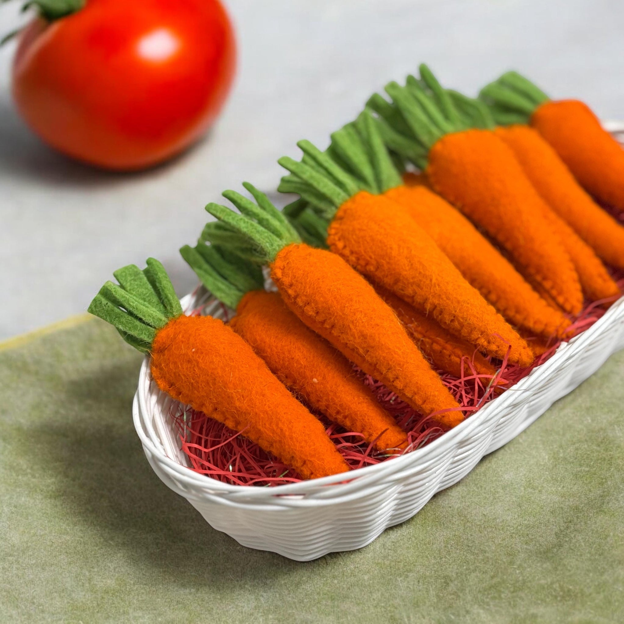 Handmade Wool Felt Carrots: Easter Bowl Fillers & Garland Decor