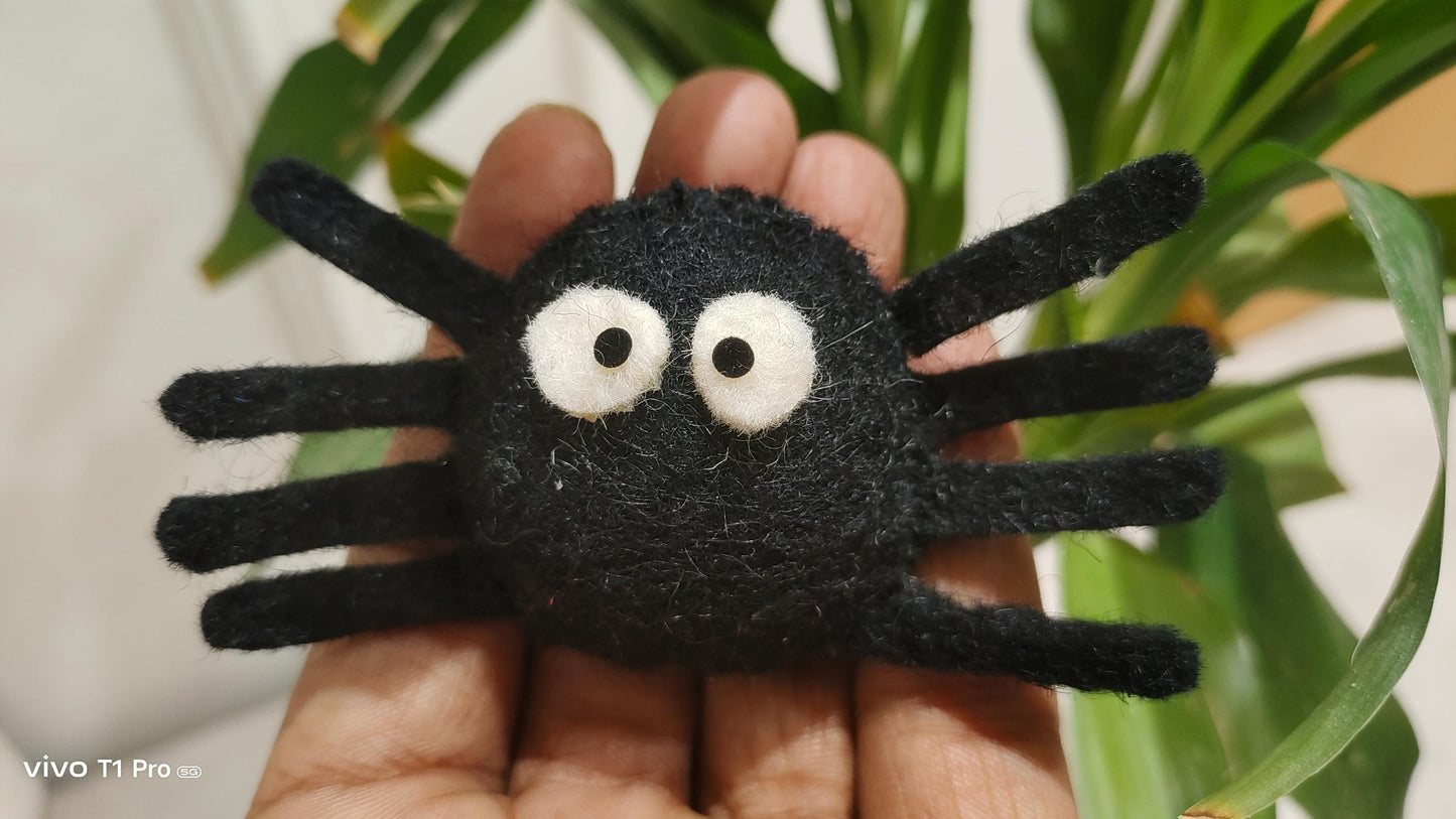 Handmade Felt Spider Ornament: Halloween Tree Decoration