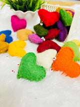 Wool Felt Hearts: 3-Inch Colorful Stuffed DIY Decor