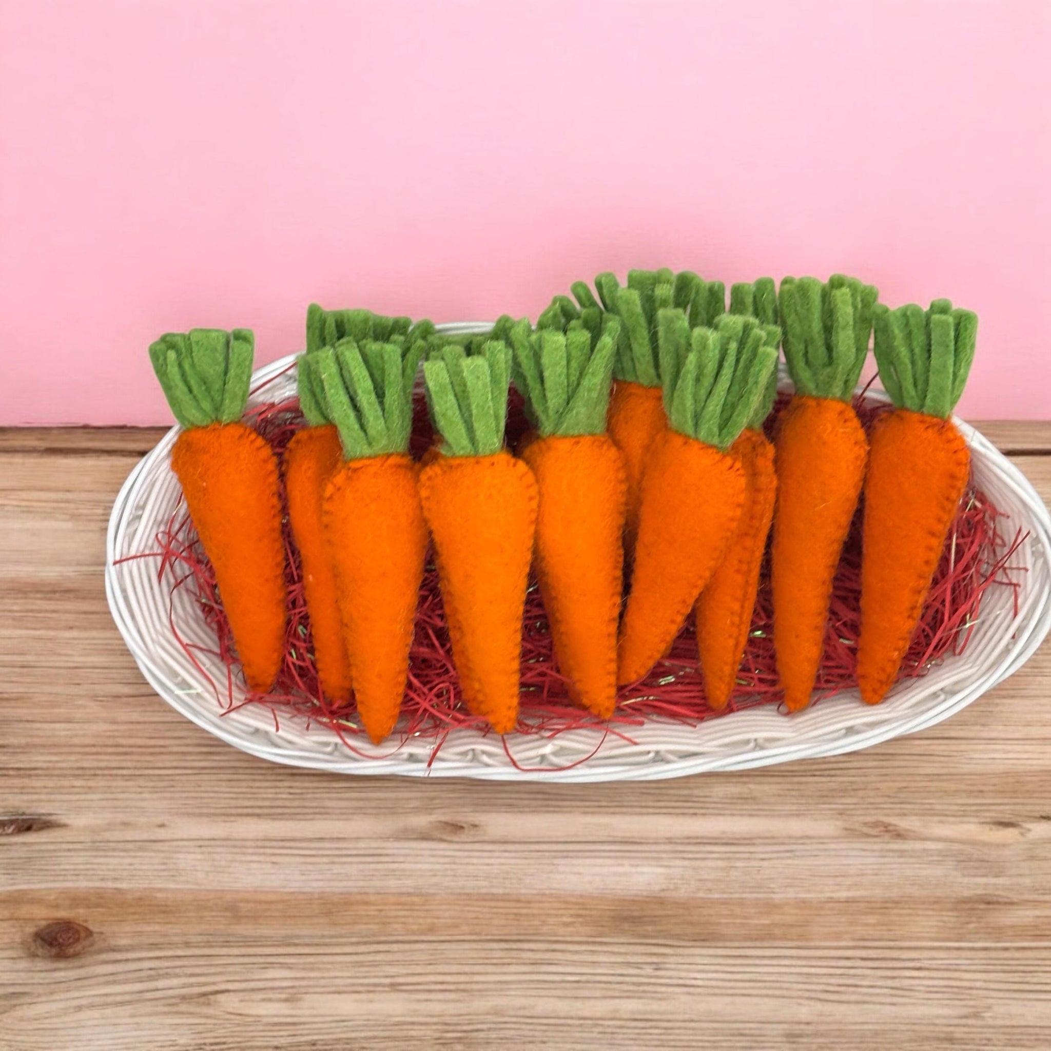 Handmade Wool Felt Carrots: Easter Bowl Fillers & Garland Decor