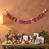 Best Mom Ever Garland, Mother’s Day Banner, Handmade Wool Felt Decor, Mom Gift, Felt Letter Garland, Mothers Day Wall Hanging