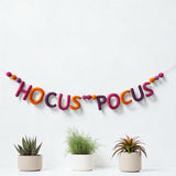 Wool Felt Hocus Pocus Halloween Garland: Pink, Purple, Orange