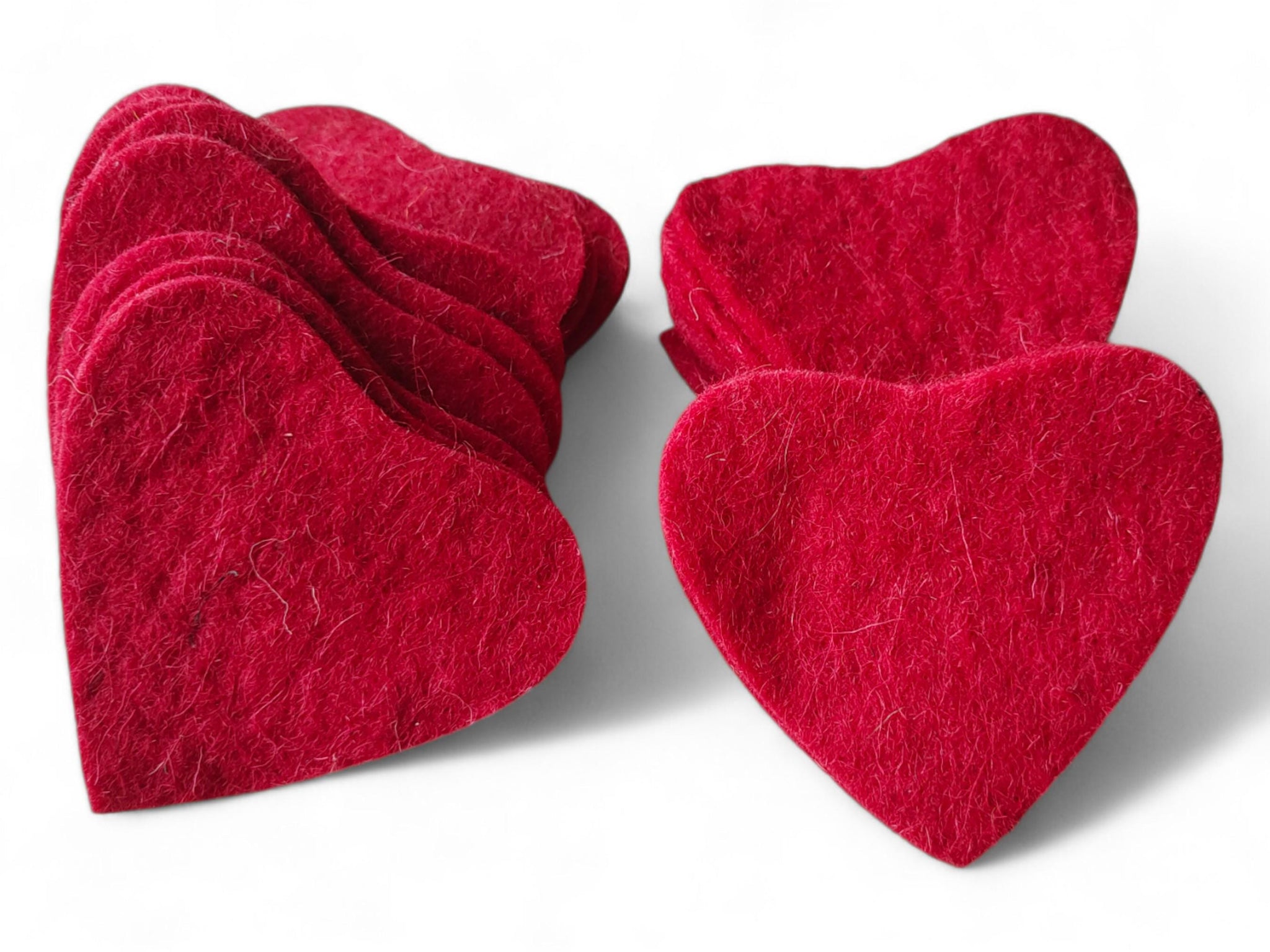 Soft Wool Felt Heart Shapes for Crafting Garlands, Cushions, and Ornaments